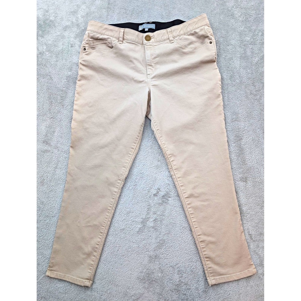 Wit & Wisdom Women's Beige Twill Skinny Pants Size 18 Plus Mid Rise Stretch